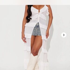 Fashion Nova White Button Down Shirt Dress
